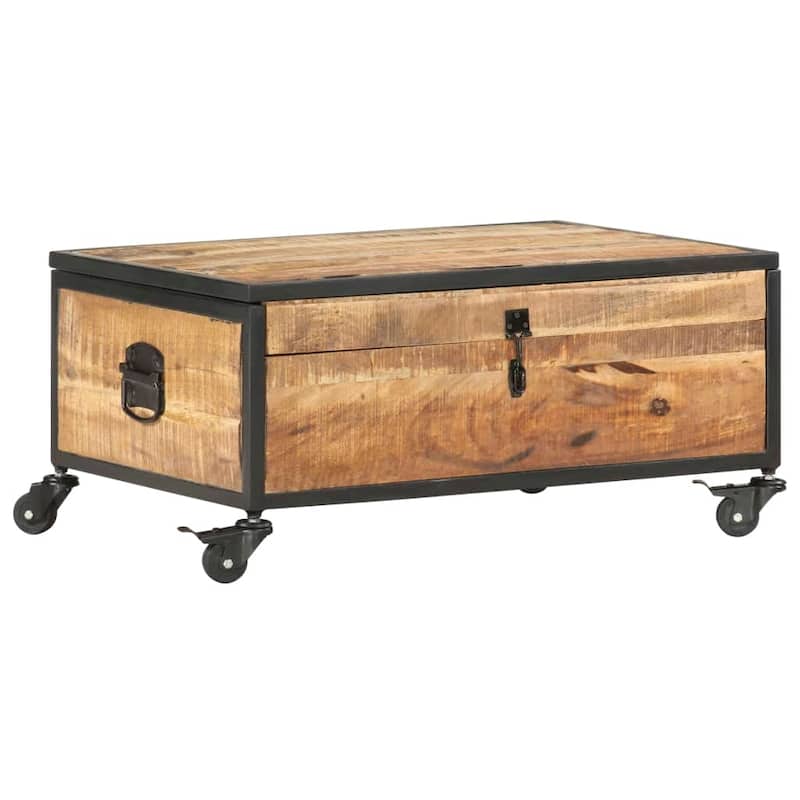vidaXL Coffee Table 27.6"x19.7"x13" Solid Mango Wood - 27.6" x 19.7" x 13"