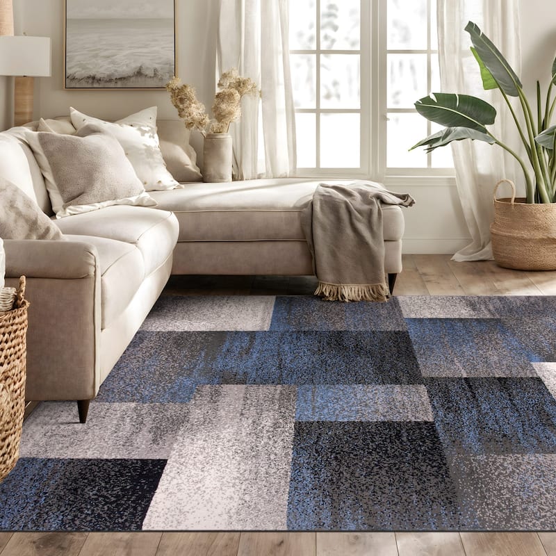 World Rug Gallery Modern Geometric Boxes Area Rug