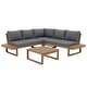 preview thumbnail 23 of 25, Outdoor 4 pieces V-Shaped Acacia Wood Sectional Sofa Set