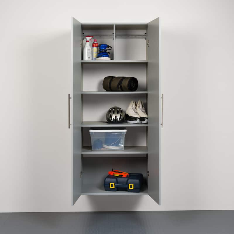 Prepac HangUps 30" Black Large Wall Mounted Garage Cabinet