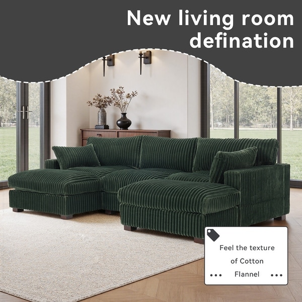 Flannel Upholstered Modular Sectional Sofa with Adjustable