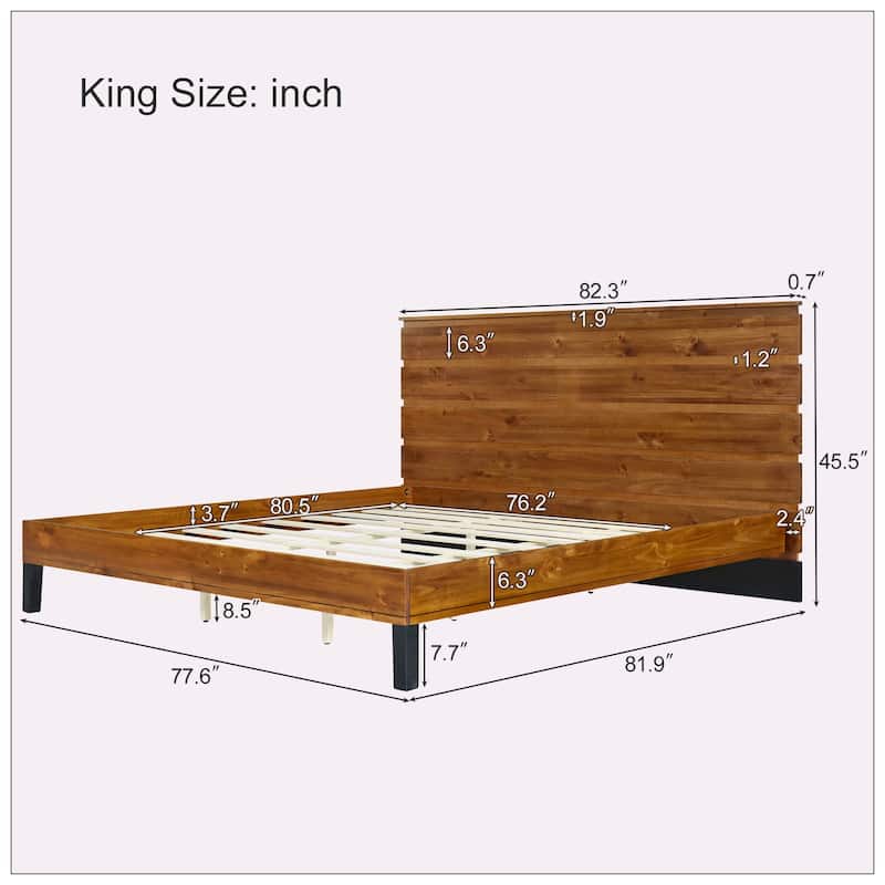 Mid-Century Modern Wood Bed