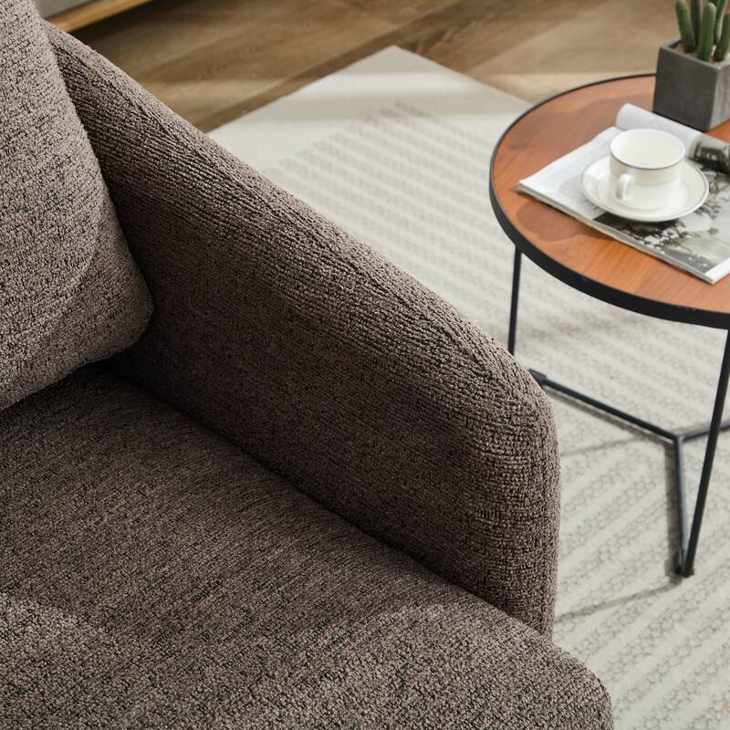 Modern 31.5" Chenille 360° Swivel Accent Chair with Solid Wood Frame for Living Room