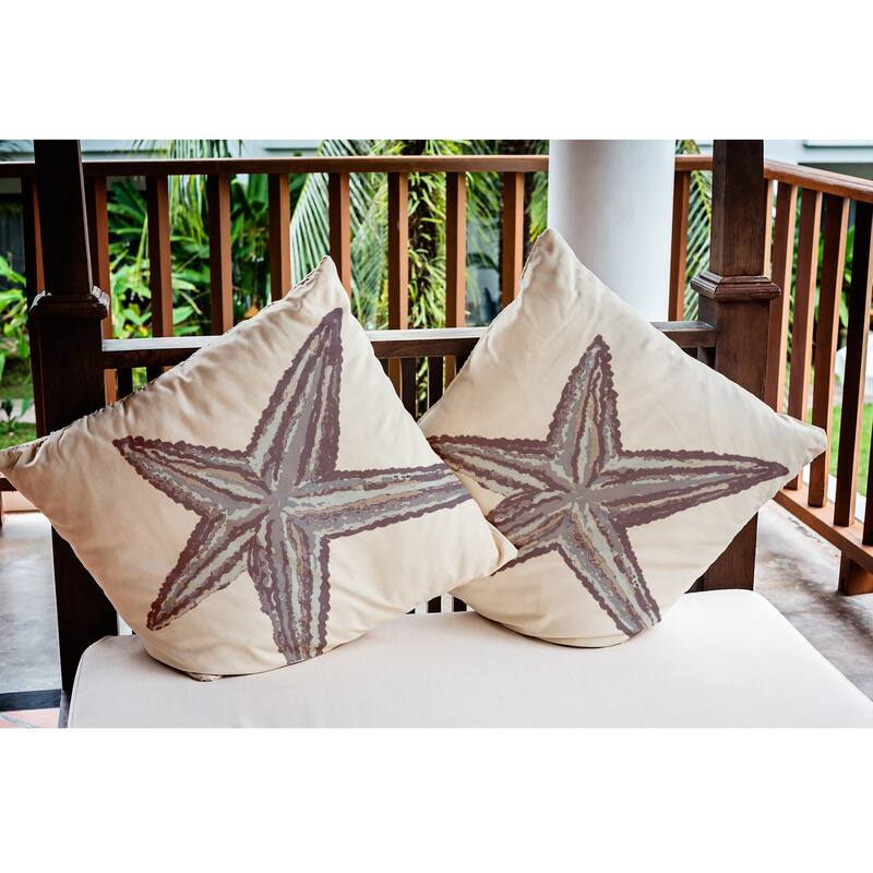 Large Starfish Nautical Indoor/Outdoor Throw Pillow
