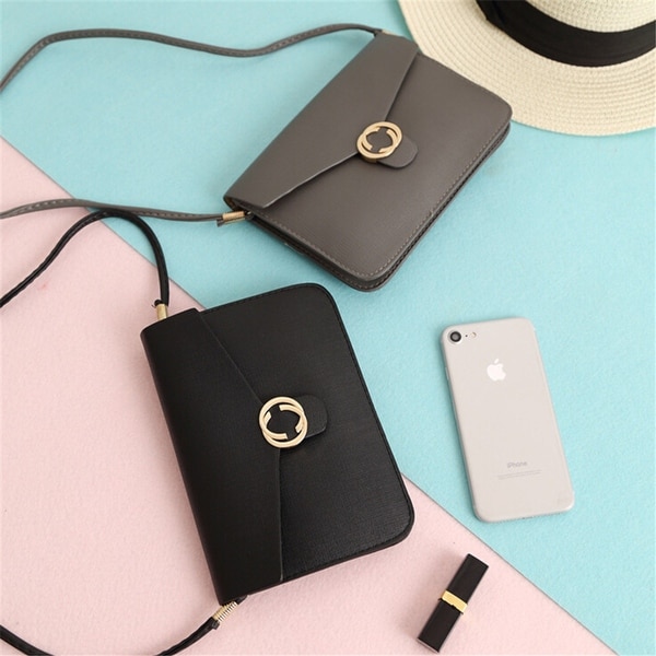 Shop PU Leather Wristlet Clutch Crossbody Bag with Chain Strap Cell Phone Purse - Free Shipping ...