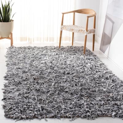 SAFAVIEH Handmade Leather Shag Carlijn Modern Decorative Rug