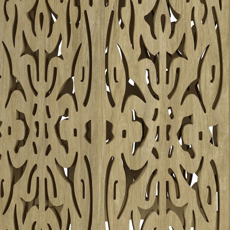 Ores Accent Side Table with Intricate Carvings, Brown Mango Wood
