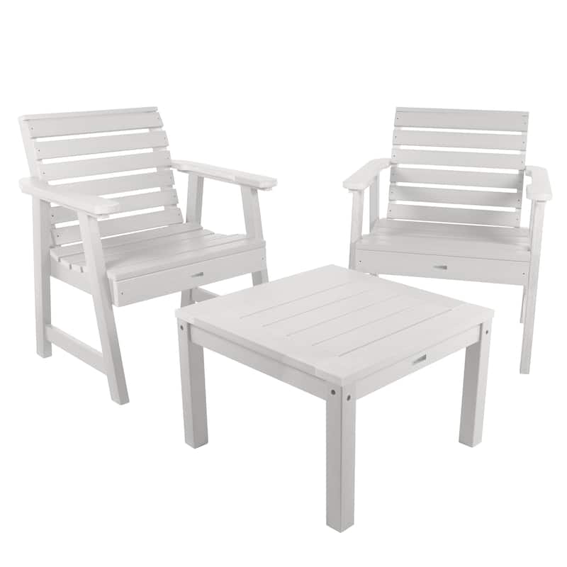 HIGHWOOD Weatherly Garden Chairs Conversation Set - White