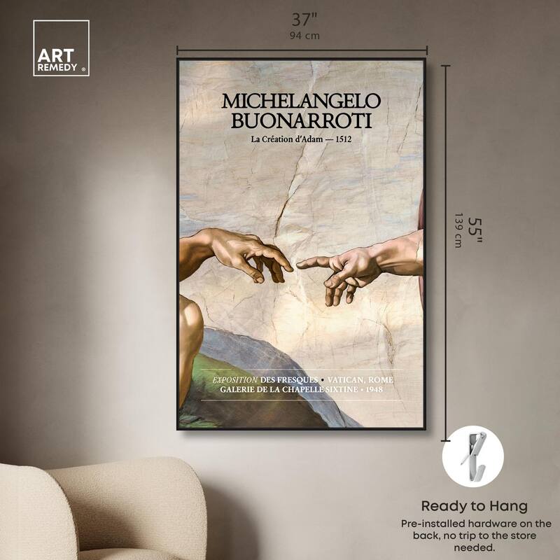 Touching Fingers Canvas by Art Remedy