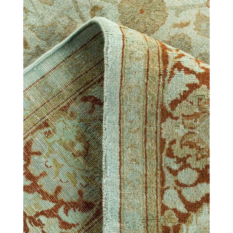 Overton Hand Knotted Wool Vintage Inspired Modern Contemporary Overdyed Gray Area Rug - 4' 1" x 6' 0"