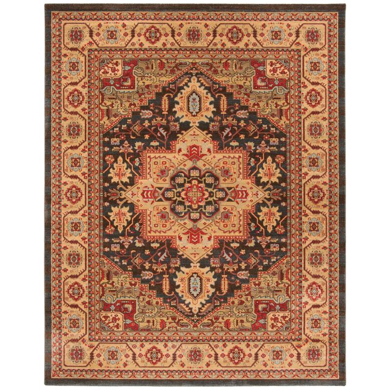 SAFAVIEH Mahal Marylou Traditional Oriental Rug - 8' x 11' - Navy/Natural