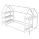 preview thumbnail 26 of 28, Wooden Twin House Bed with Integrated Shelves and Hanger for Kids Room