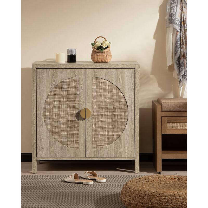 SICOTAS Rattan Sideboard Storage Cabinet