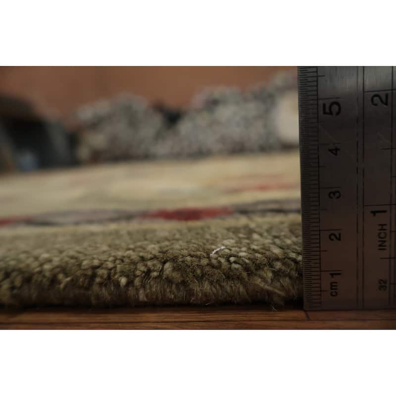 Hand Knotted Oriental 100% Wool Carpet Traditional Floral Yellow & Gold Nepalese Area Rug - 12' 3'' X 8' 11''