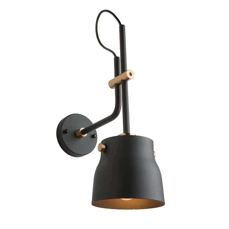 Artcraft Euro Industrial - Wall Light - Matte Black/Harvest Brass