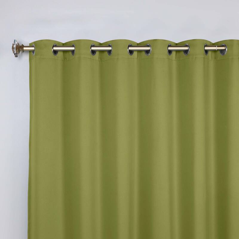 Superior Solid Machine Washable Room Darkening Grommet Blackout Curtains, Set of 2