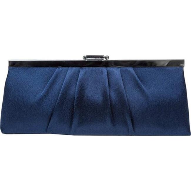 navy satin clutch
