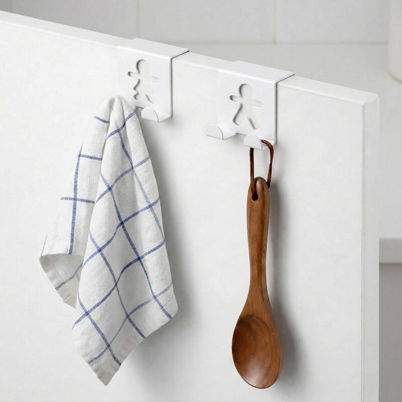 Double Hooks Over The Cabinet Door Set of 2 - 2"H x 2"W x 1 3/4"D