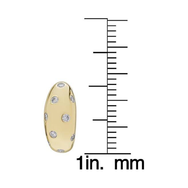 Victoria Townsend 14kt Gold over Sterling Silver White Sapphire Half Hoop Earrings