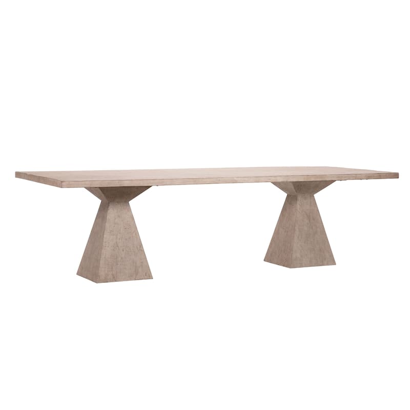 Everly 108-inch Rectangular Light Wash Reclaimed Pine Double Pedestal Dining Table