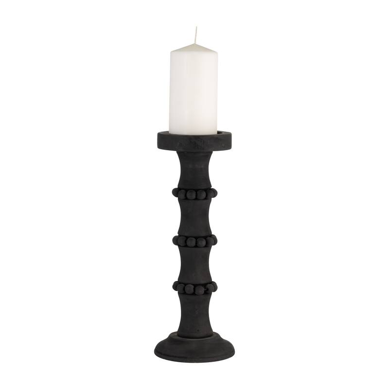 Sagebrook Home Artisanal Wood Pillar Candle Holders