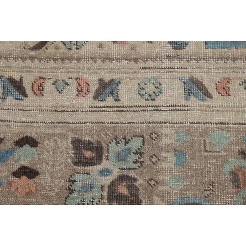 Geometric Tabriz Persian Area Vintage Rug Handmade Wool Carpet - 7'10"x 11'1"