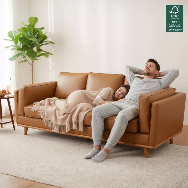 MCombo Napa Leather Couch, Leather Sofa