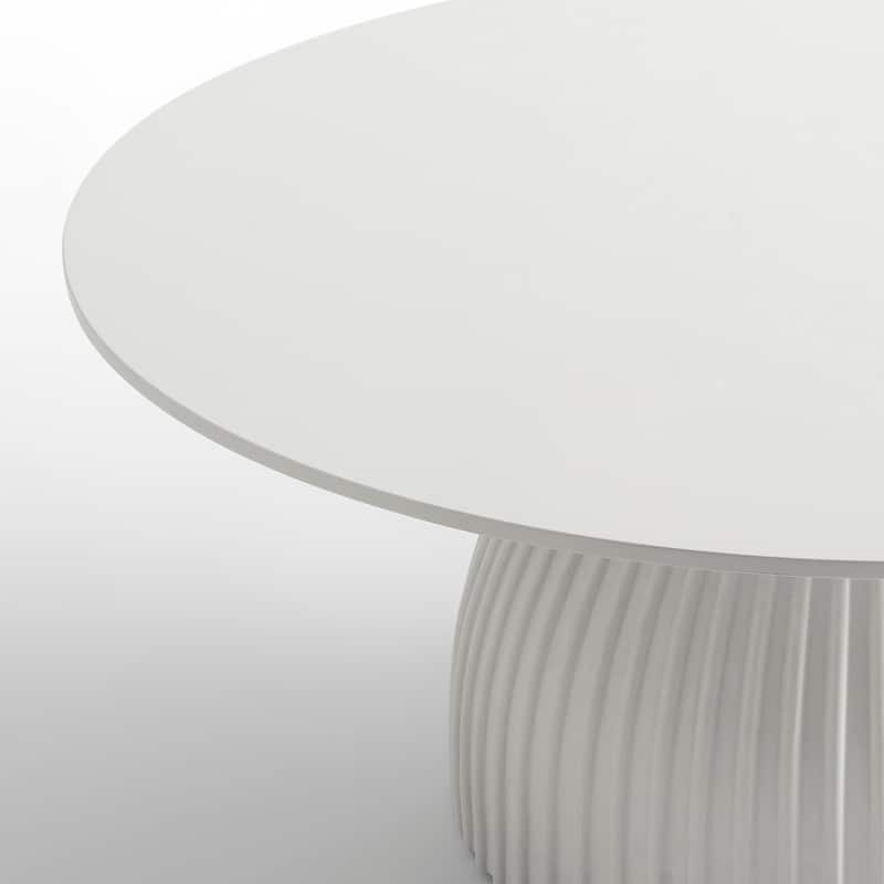 Round Coffee Table Solid Wood Base