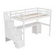 preview thumbnail 15 of 15, Twin Size Loft Bed with Desk and Double Storage Drawers, White