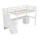 preview thumbnail 15 of 17, White Twin Size Solid Wood Loft Bed with Built-in Desk and Drawers