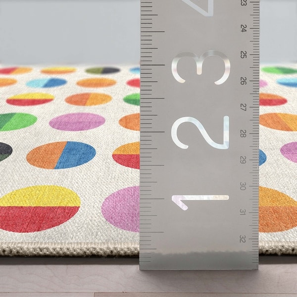 Well Woven Crayola Split Dot Modern Geometric Flat-Pile Multi Rug