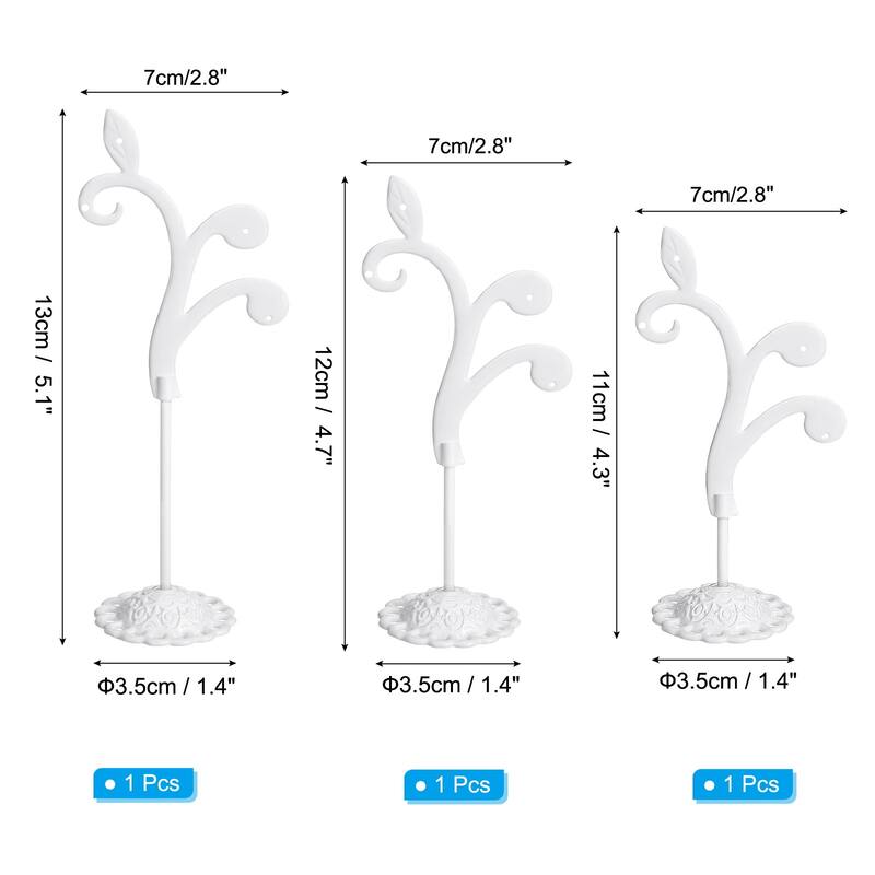 Earring Holder, 3pcs Earring Stand Earring Display Stands Organizer - White