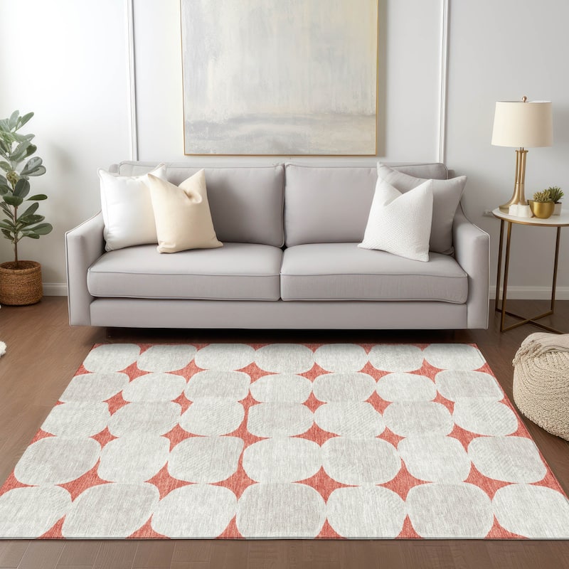 Machine Washable Indoor/ Outdoor Chantille Puffy Modern Rug