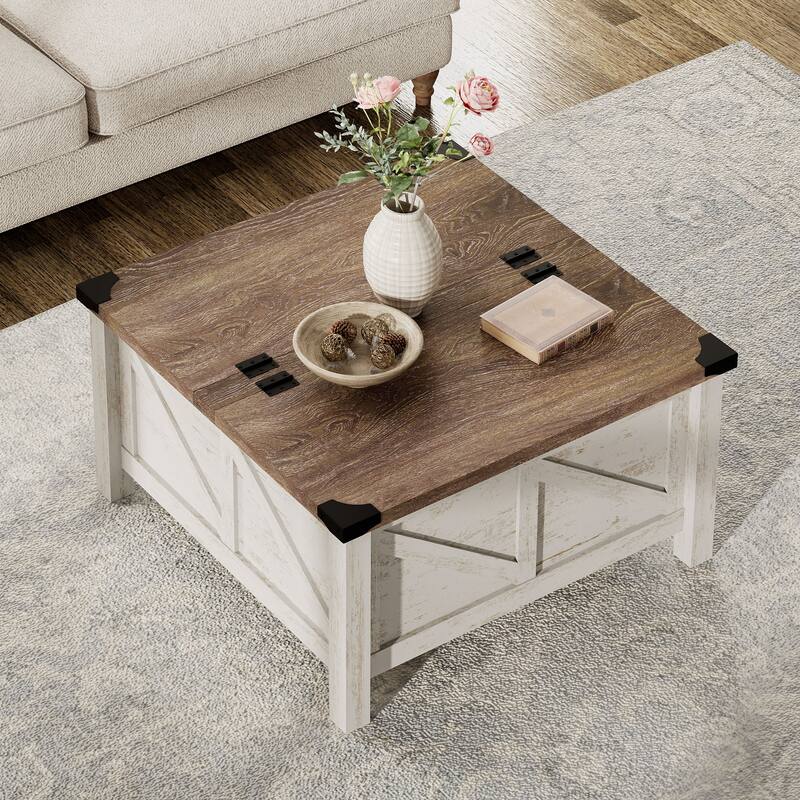 WAMPAT Modern Farmhouse Coffee Table