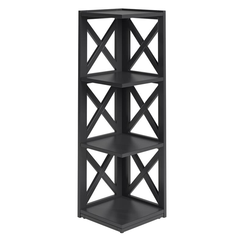 Kelsey X-Frame 3-Shelf Bookcase by iNSPIRE Q Classic - Black