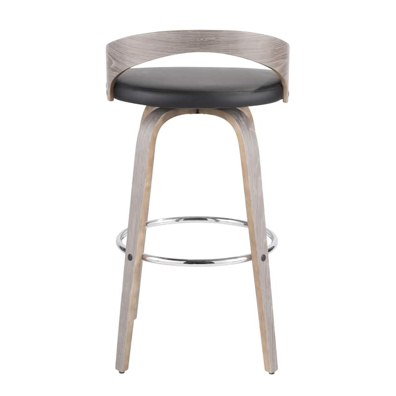 Carson Carrington Stavanger 30" Fixed-Height Bar Stool with Bent Wood Legs & Round Footrest (Set of 2)