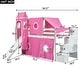 preview thumbnail 11 of 16, Twin Loft Bed with Tent & Tower, Castle Design, Pink, Fun & Spacious