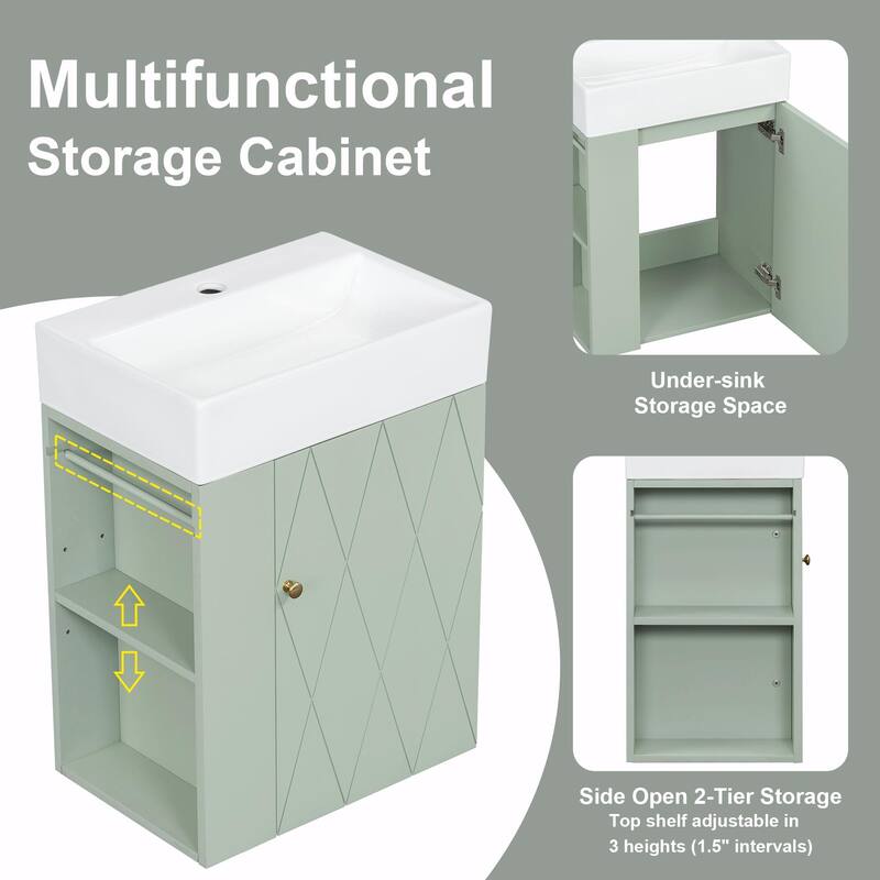 20" Bathroom Vanity with Ceramic Sink