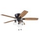 preview thumbnail 6 of 7, 52" Prominence Home Arthur Espresso Industrial Farmhouse Flush Mount LED Ceiling Fan with Light, Pull Chain - 52