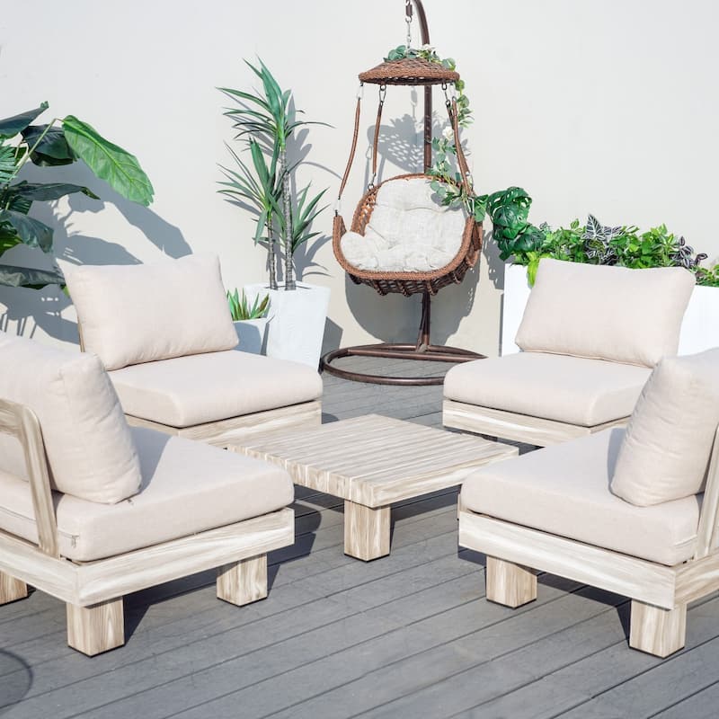 Outdoor Aluminum Conversation Sofa Set with Sponge-filled Cushion