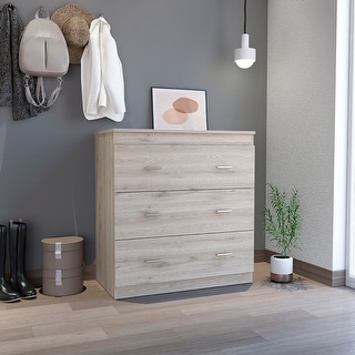 View of Minimalist Style 3-Drawer Rectangle Dresser, Modern Storage Organizer ...