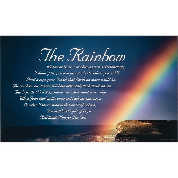 19.8" Blue and White Rainbow Rectangular Wall Plaque - N/A