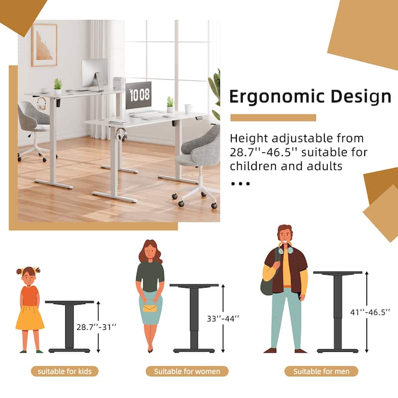 Futzca Height Adjustable Electric Standing Desk, Computer Office Desk