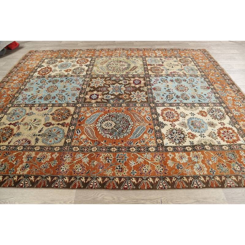 Vegetable Dye Garden Design Heriz Serapi Oriental Area Rug Handmade - 7'11" x 9'8"