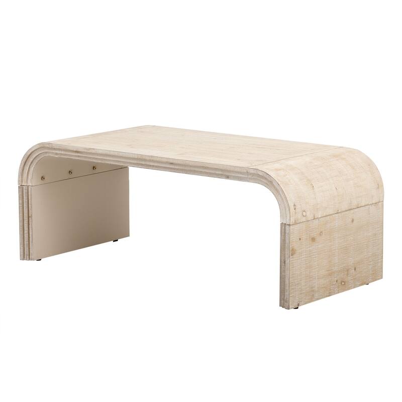 Minimalist Coffee Table with Curved Art Deco Design