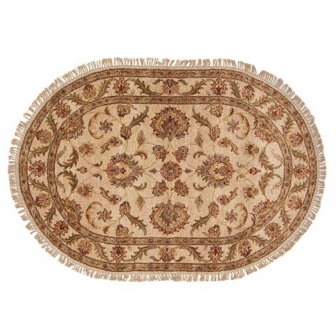 ECARPETGALLERY Hand-knotted Sultanabad Beige Wool Rug - 4'0 x 5'11