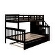 preview thumbnail 15 of 31, Stairway Twin Over Full Bunk Bed with Twin Size Trundle, Storage and Guard Rail for Bedroom, Dorm, for Adults
