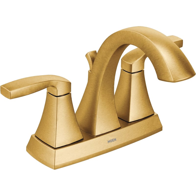 Moen Voss Double Handle Centerset Bathroom Faucet (Valve Included) - Brushed Gold