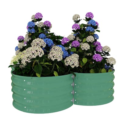 2 Pack 0.6mm Galvanized Steel Planter Boxes with Floral Edge Design