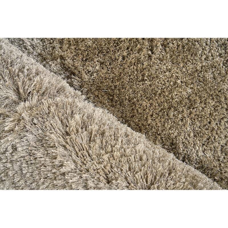 Exquisite Rugs Sumo Shag Handmade Handloomed Polyester/Microfiber Taupe Area Rug